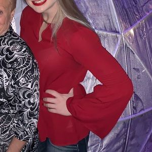 Micheal Kors red top sheer